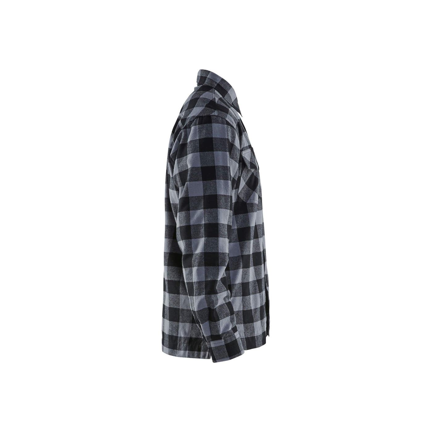 Blaklader 32251131 Lined Flannel Shirt Dark Grey/Black Right #colour_dark-grey-black