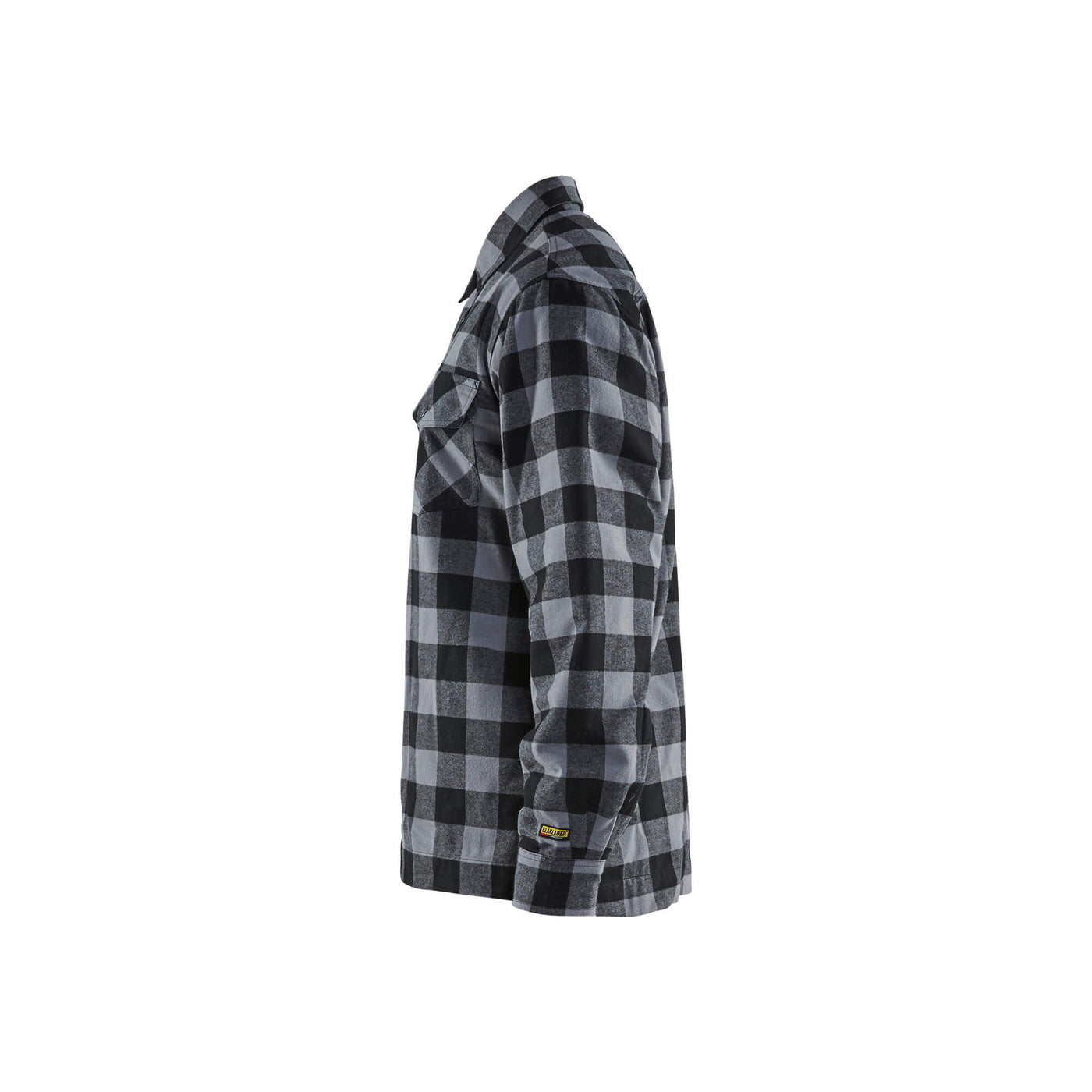 Blaklader 32251131 Lined Flannel Shirt Dark Grey/Black Left #colour_dark-grey-black