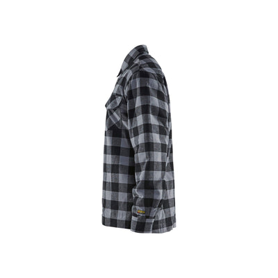 Blaklader 32251131 Lined Flannel Shirt Dark Grey/Black Left #colour_dark-grey-black