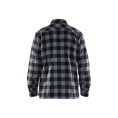 Blaklader 32251131 Lined Flannel Shirt Dark Grey/Black Rear #colour_dark-grey-black
