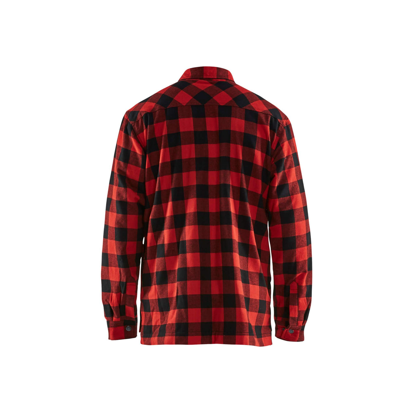 Blaklader 32251131 Lined Flannel Shirt Red/Black Rear #colour_red-black