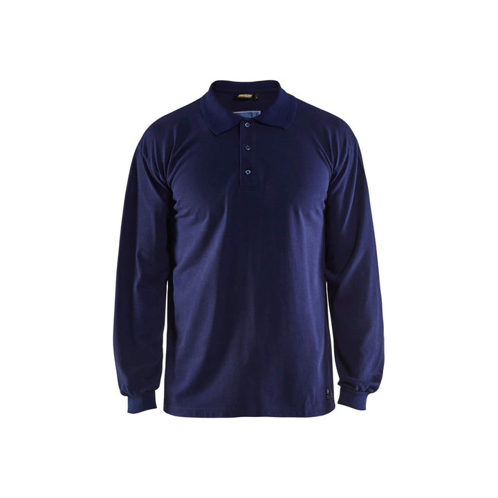 Blaklader 33741726 Long-Sleeve Polo Flame-Retardant Navy Blue Main #colour_navy-blue