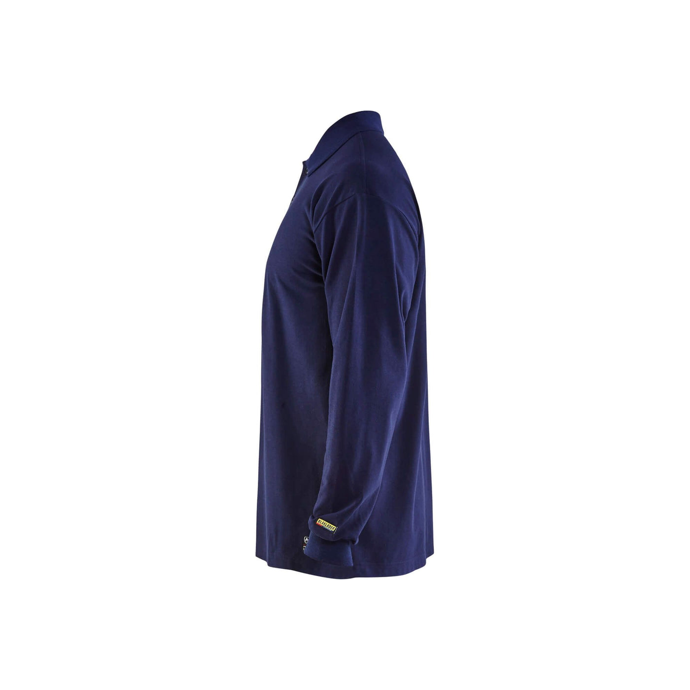 Blaklader 33741726 Long-Sleeve Polo Flame-Retardant Navy Blue Left #colour_navy-blue