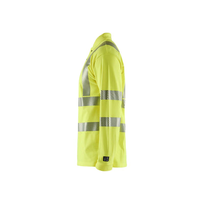Blaklader 34391726 Long-Sleeve Polo Multinorm Hi-Vis Yellow Left #colour_yellow