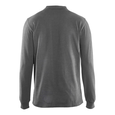 Blaklader 33881050 Long-Sleeve Polo Shirt Grey Rear #colour_grey
