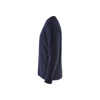 Blaklader 35001042 Long Sleeve T-Shirt Dark Navy Blue Left #colour_dark-navy-blue