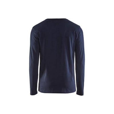 Blaklader 35001042 Long Sleeve T-Shirt Dark Navy Blue Rear #colour_dark-navy-blue