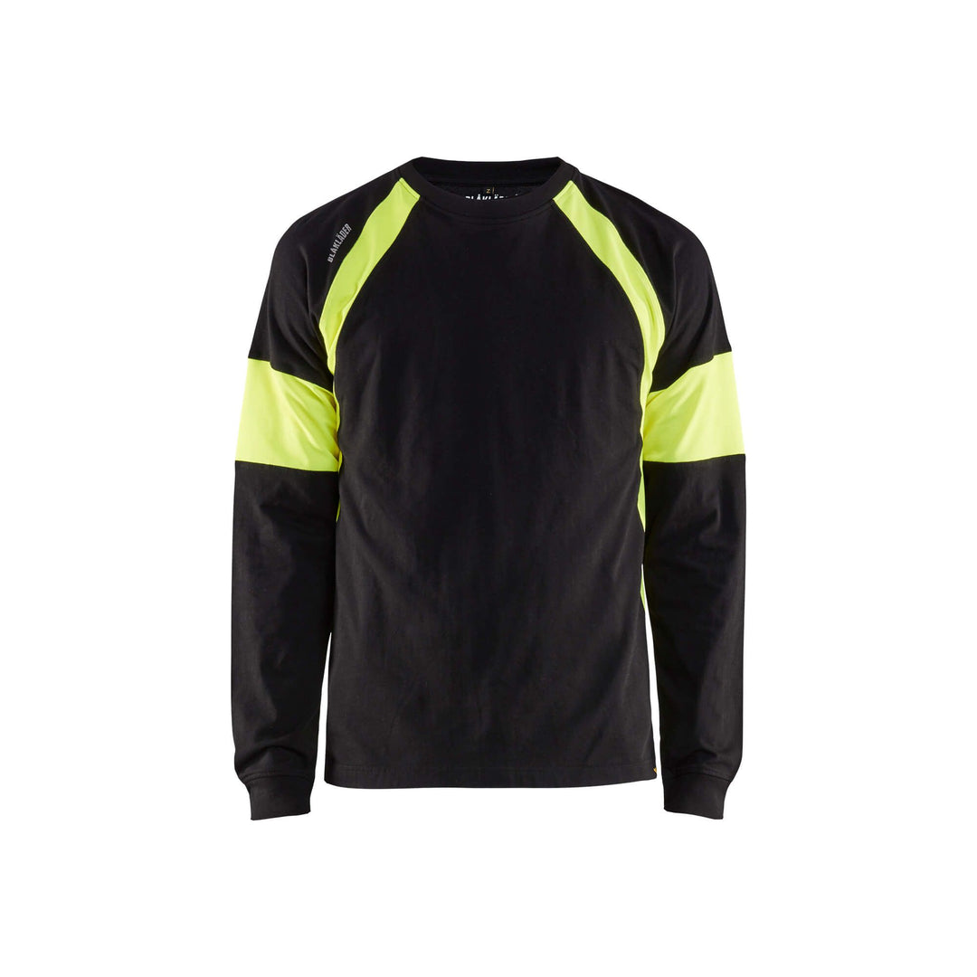 Blaklader 35201030 Long Sleeve T-Shirt Black/Hi-Vis Yellow Main #colour_black-yellow