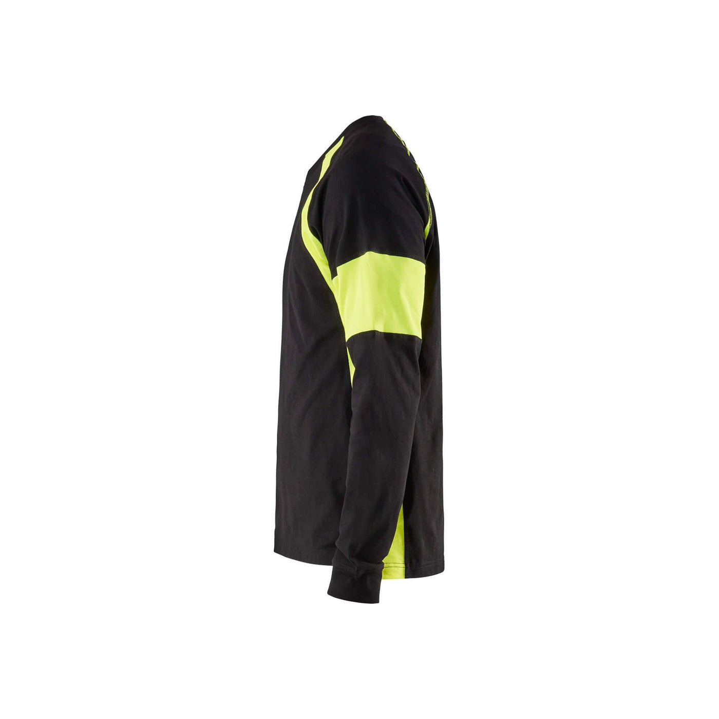 Blaklader 35201030 Long Sleeve T-Shirt Black/Hi-Vis Yellow Left #colour_black-yellow