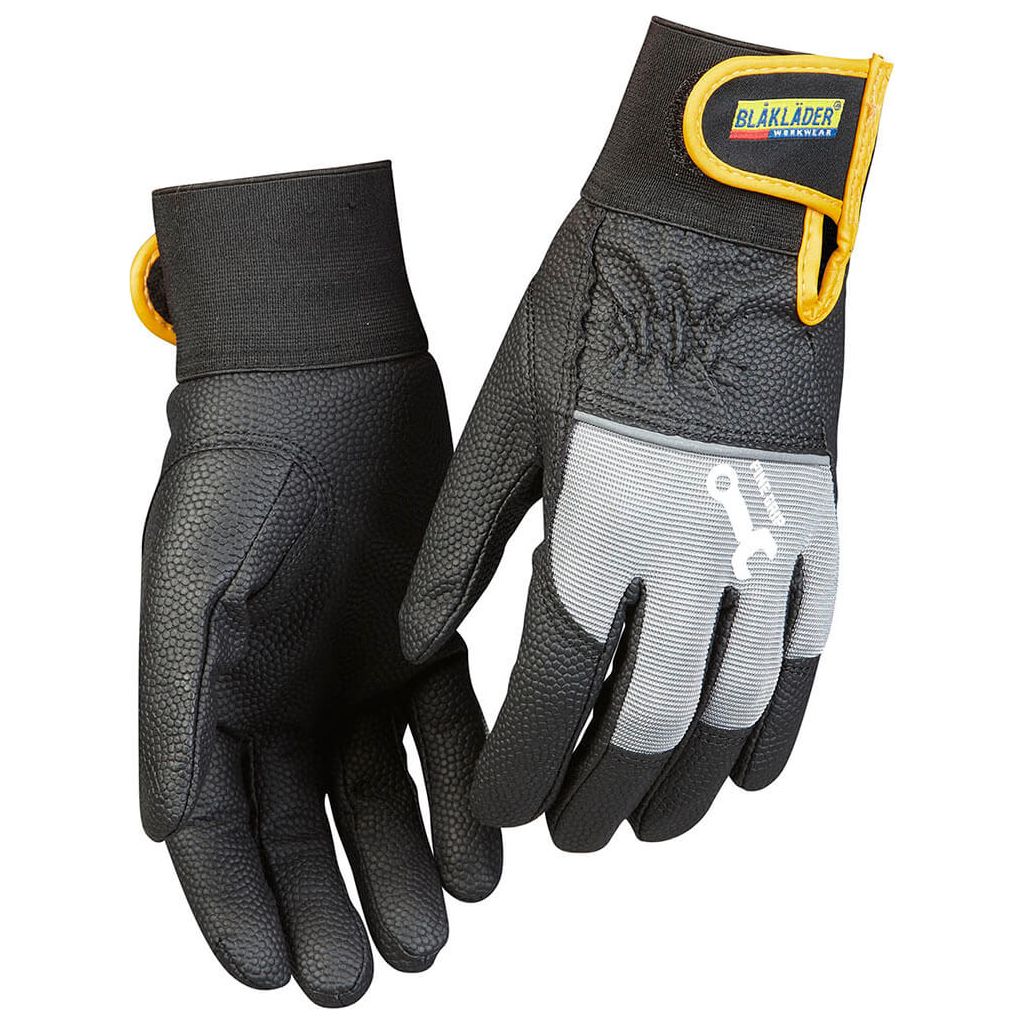 Blaklader 22453942 Mechanics Gloves Black Black/Grey Main #colour_black-grey