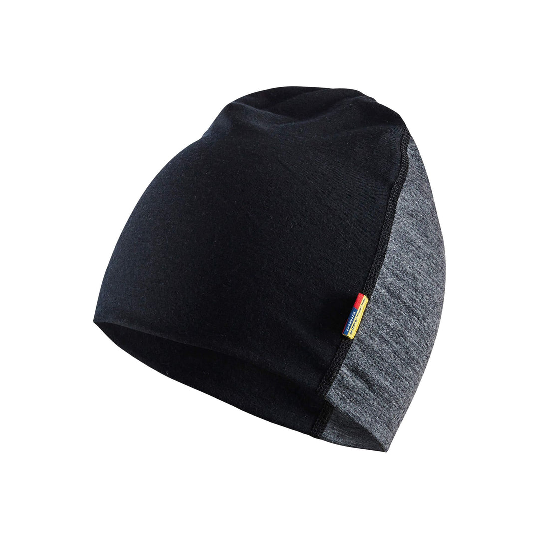 Blaklader 20351734 Merino Wool Beanie Mid Grey/Black Main #colour_mid-grey-black