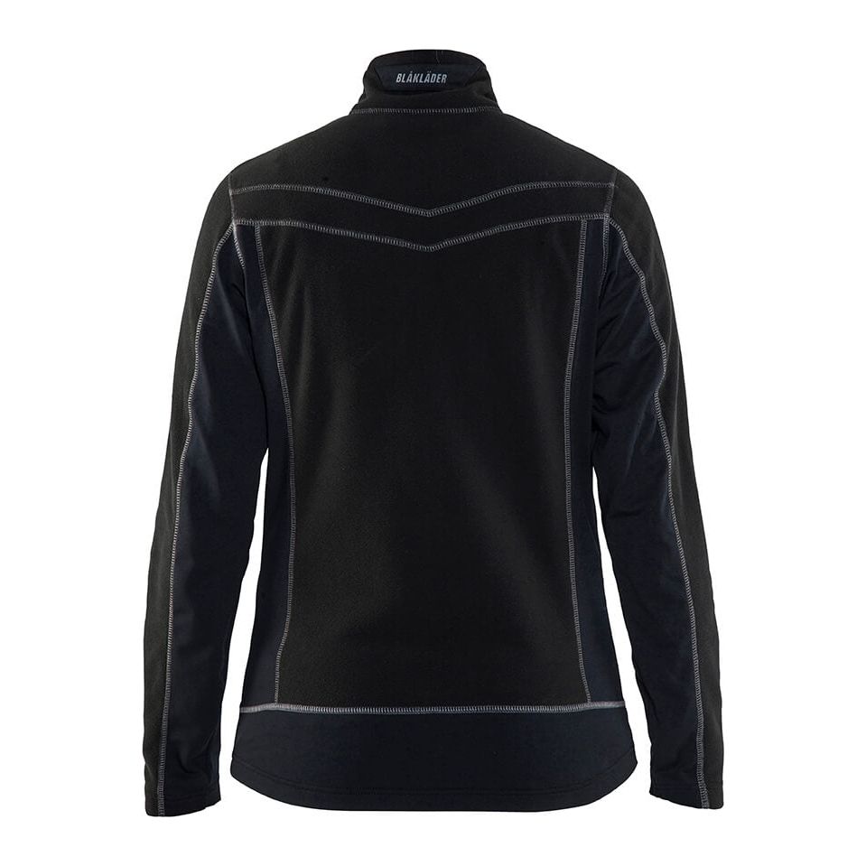 Blaklader 49241010 Micro Fleece Jacket Black Rear #colour_black