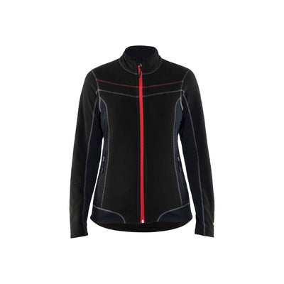 Blaklader 49241010 Micro Fleece Jacket Black/Red Main #colour_black-red
