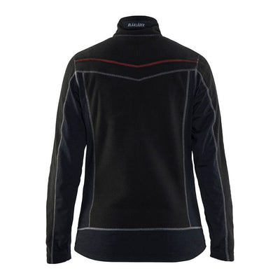 Blaklader 49241010 Micro Fleece Jacket Black/Red Rear #colour_black-red