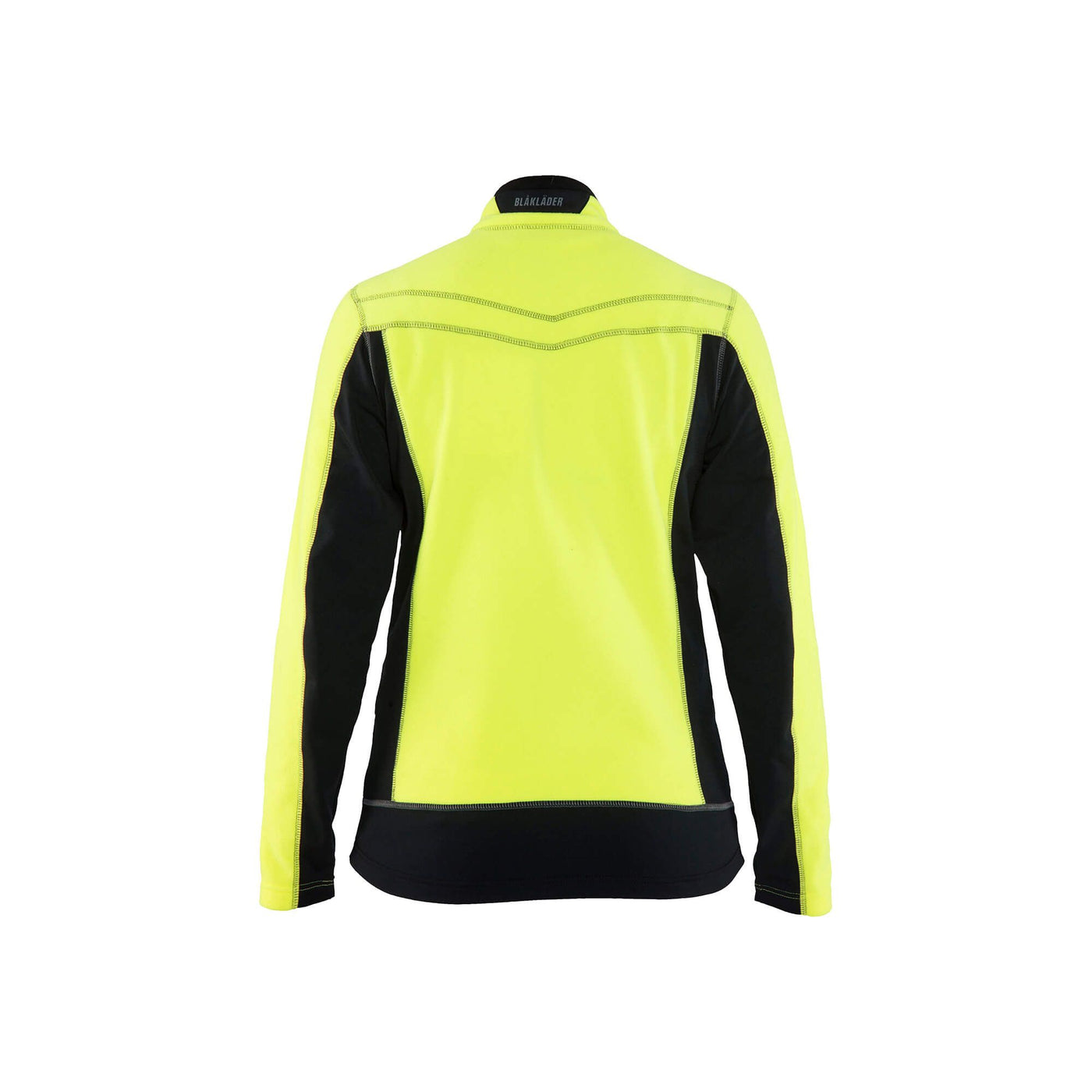 Blaklader 49241010 Micro Fleece Jacket Yellow/Black Rear #colour_yellow-black
