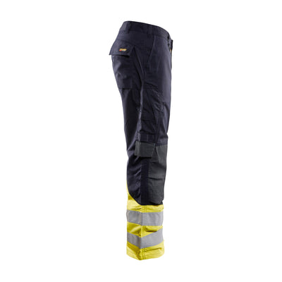 Blaklader 14881512 Multinorm Flame-Retardant Trousers Navy Blue/Hi-Vis Yellow Right #colour_navy-blue-yellow