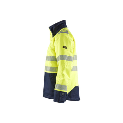 Blaklader 45171534 Multinorm Flame Retardant Winter Jacket Yellow/Navy Blue Left #colour_yellow-navy-blue