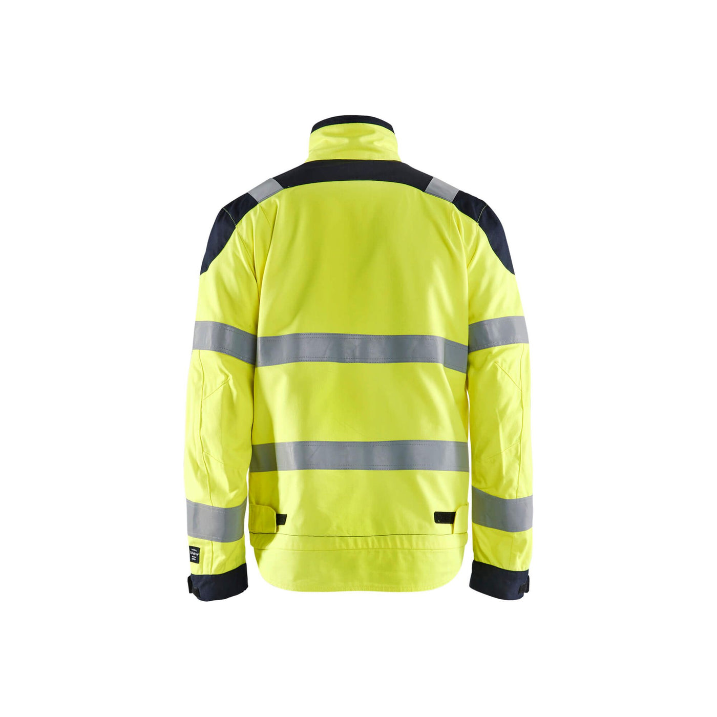 Blaklader 40891512 Multinorm Inherent Jacket Yellow/Navy Blue Rear #colour_yellow-navy-blue