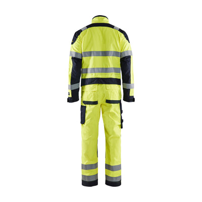 Blaklader 60891512 Multinorm Overalls Flame-Retardant Yellow/Navy Blue Rear #colour_yellow-navy-blue