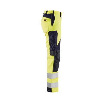 Blaklader 71891512 Multinorm Trousers Flame-Retardant Yellow/Navy Blue Right #colour_yellow-navy-blue