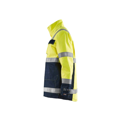 Blaklader 40681530 Multinorm Winter Jacket Yellow/Navy Blue Left #colour_yellow-navy-blue