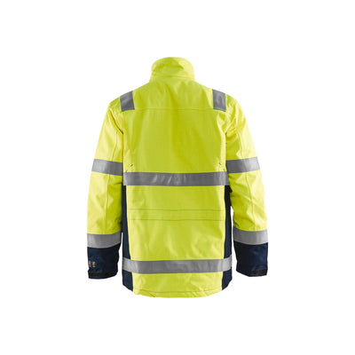 Blaklader 40681530 Multinorm Winter Jacket Yellow/Navy Blue Rear #colour_yellow-navy-blue
