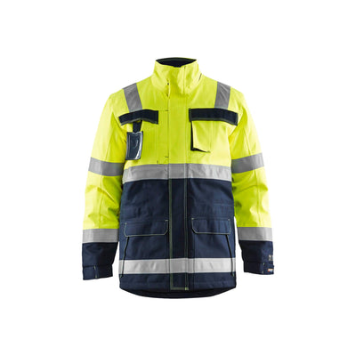 Blaklader 44681530 Multinorm Winter Parka Jacket Yellow/Navy Blue Main #colour_yellow-navy-blue