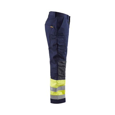Blaklader 18691514 Multinorm Winter Trousers Navy Blue/Hi-Vis Yellow Right #colour_navy-blue-yellow