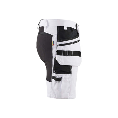 Blaklader 19111000 Painter Shorts With Stretch X1900 White/Black Right #colour_white-black