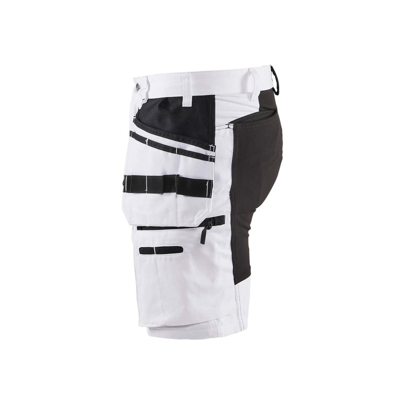 Blaklader 19111000 Painter Shorts With Stretch X1900 White/Black Left #colour_white-black