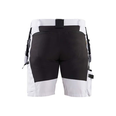 Blaklader 19111000 Painter Shorts With Stretch X1900 White/Black Rear #colour_white-black
