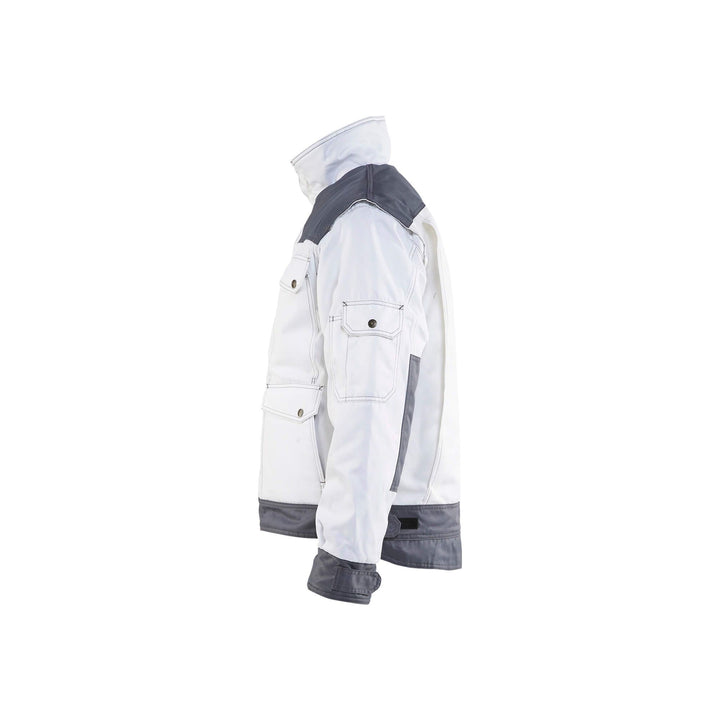 Blaklader 48651900 Painters Jacket White Grey White/Grey Left #colour_white-grey