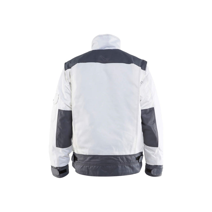 Blaklader 48651900 Painters Jacket White Grey White/Grey Rear #colour_white-grey