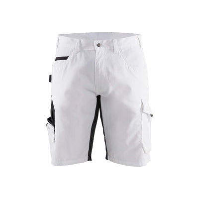 Blaklader 10941330 Painters Shorts Stretch White/Dark Grey Main #colour_white-dark-grey