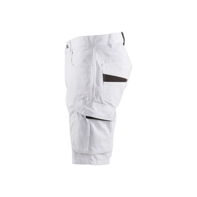 Blaklader 10941330 Painters Shorts Stretch White/Dark Grey Left #colour_white-dark-grey