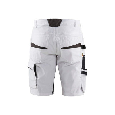 Blaklader 10941330 Painters Shorts Stretch White/Dark Grey Rear #colour_white-dark-grey