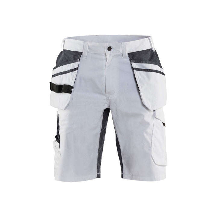 Blaklader 10991330 Painters Shorts Stretch White/Dark Grey Main #colour_white-dark-grey