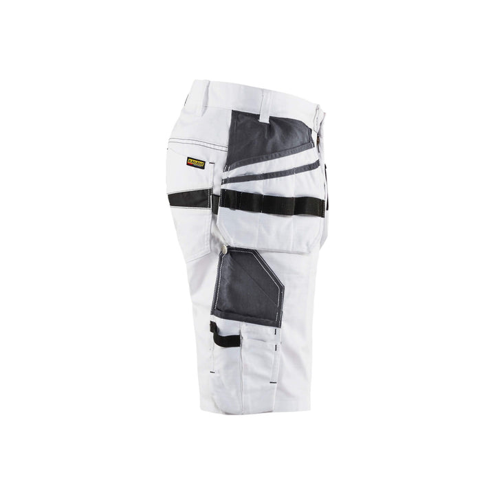 Blaklader 10991330 Painters Shorts Stretch White/Dark Grey Right #colour_white-dark-grey