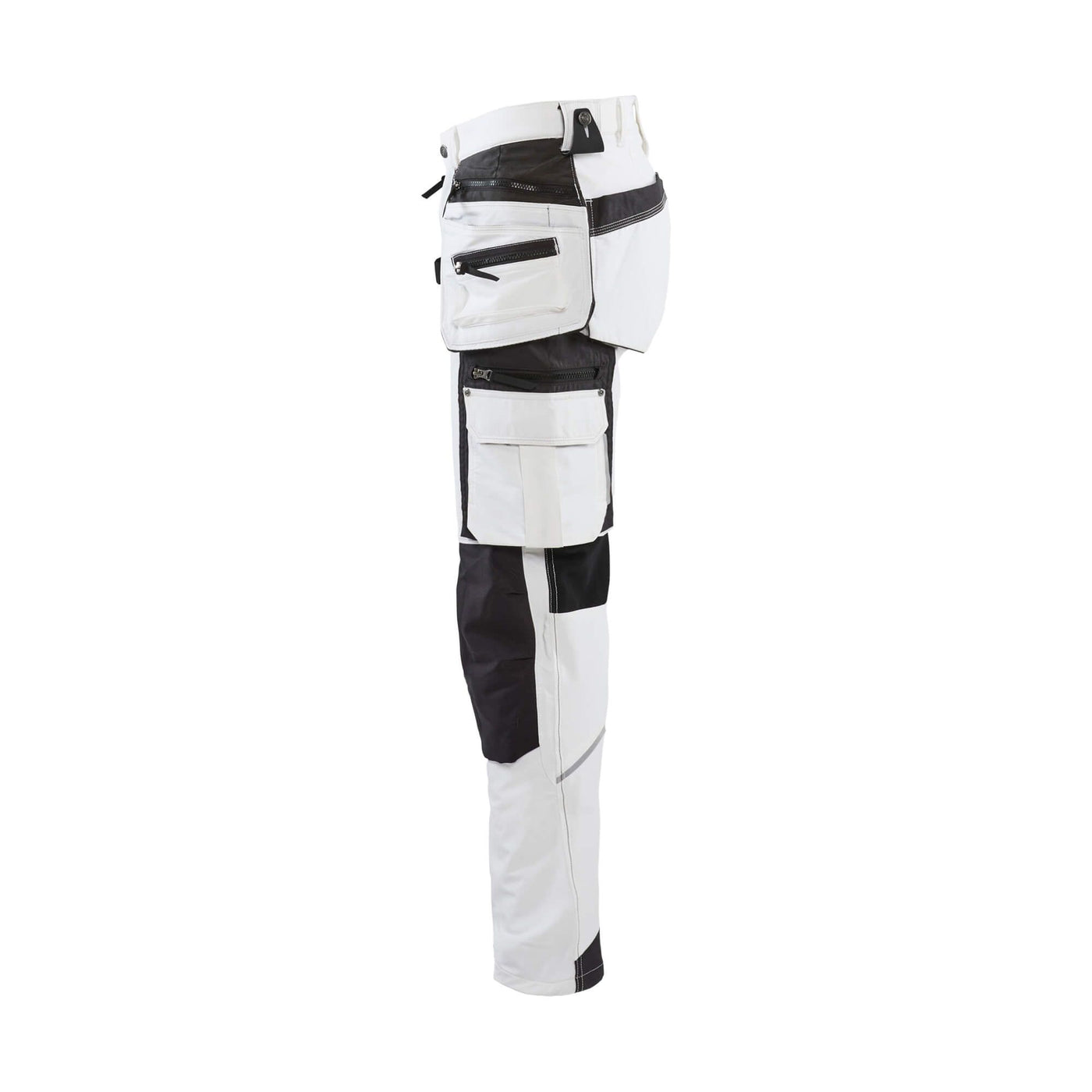 Blaklader 10791645 Painters Trousers 4-Way-Stretch White/Dark Grey Left #colour_white-dark-grey