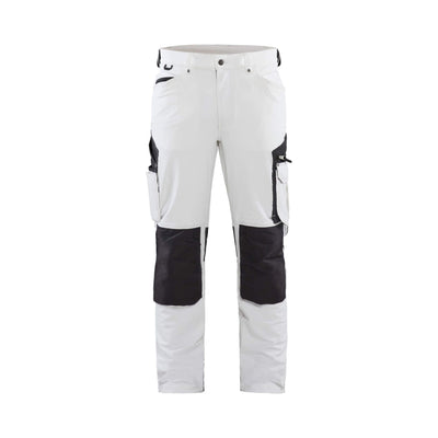 Blaklader 10891645 Painters Trousers 4-Way-Stretch White/Dark Grey Main #colour_white-dark-grey