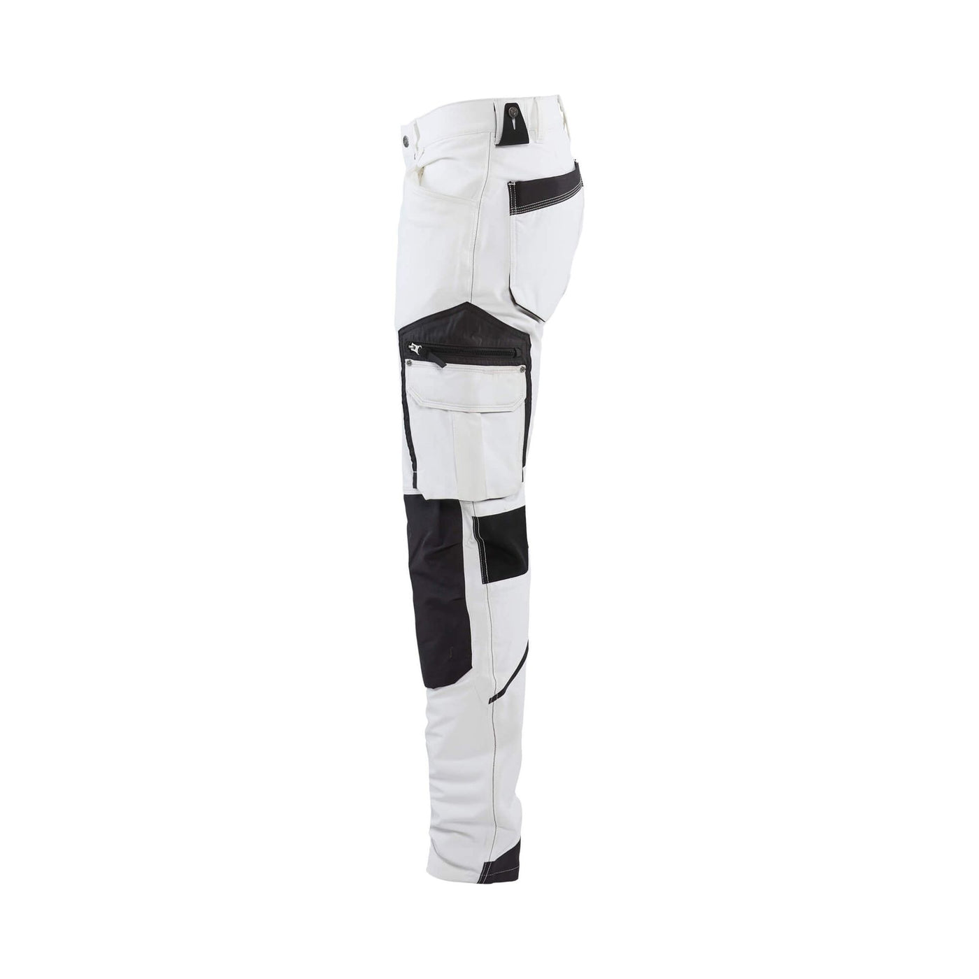 Blaklader 10891645 Painters Trousers 4-Way-Stretch White/Dark Grey Left #colour_white-dark-grey