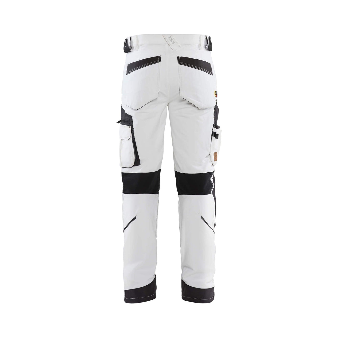 Blaklader 10891645 Painters Trousers 4-Way-Stretch White/Dark Grey Rear #colour_white-dark-grey