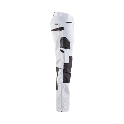 Blaklader 10951330 Painters Trousers Stretch White/Dark Grey Right #colour_white-dark-grey