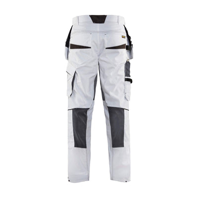 Blaklader 10961330 Painters Trousers Stretch White/Dark Grey Rear #colour_white-dark-grey