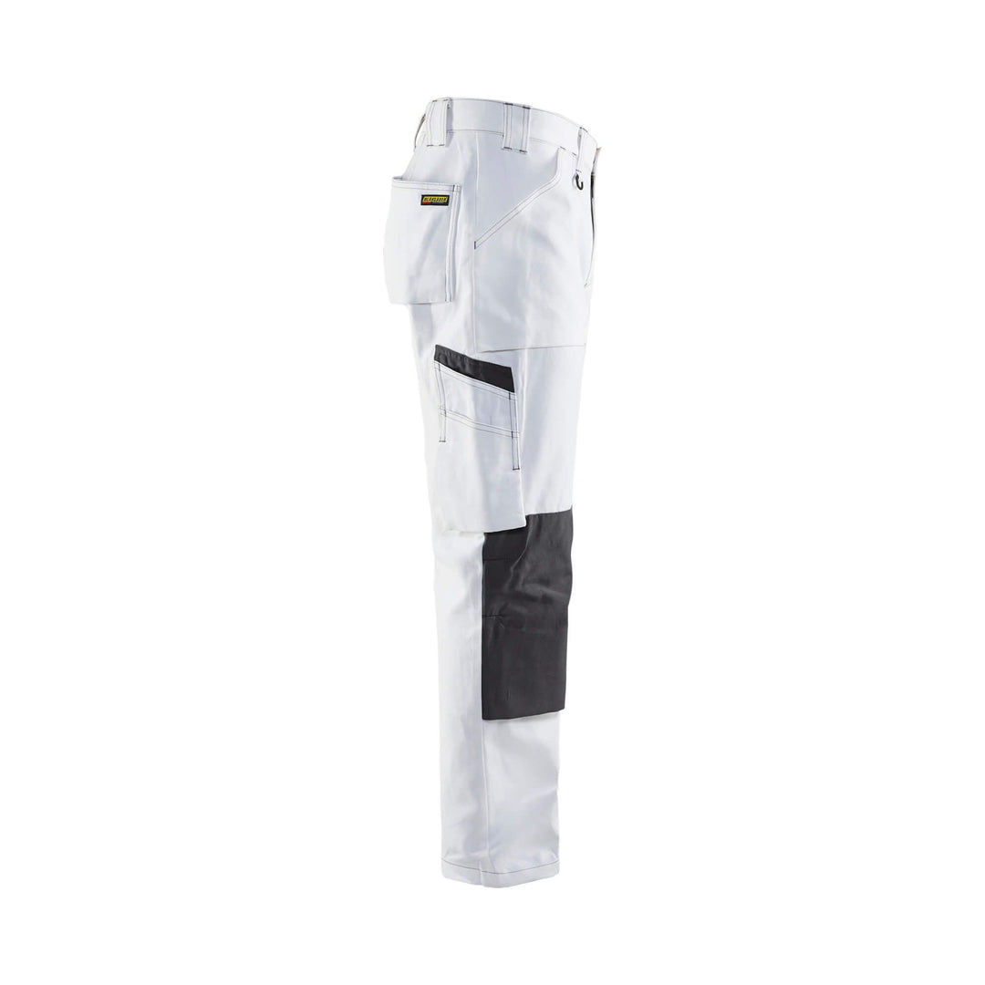 Blaklader 10911210 Painters Trousers White White/Dark Grey Right #colour_white-dark-grey