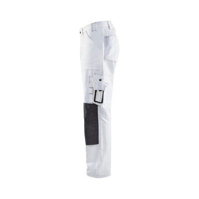 Blaklader 10911210 Painters Trousers White White/Dark Grey Left #colour_white-dark-grey