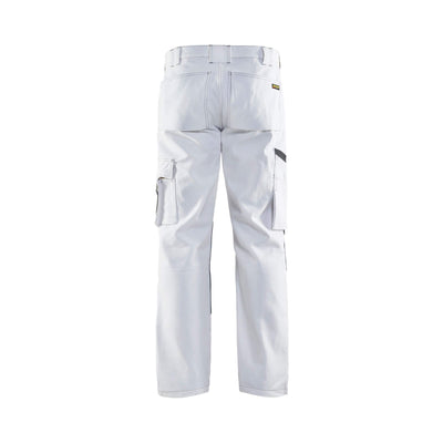Blaklader 10911210 Painters Trousers White White/Dark Grey Rear #colour_white-dark-grey