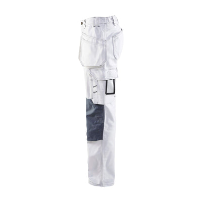 Blaklader 71311210 Painters Trousers White White/Grey Left #colour_white-grey