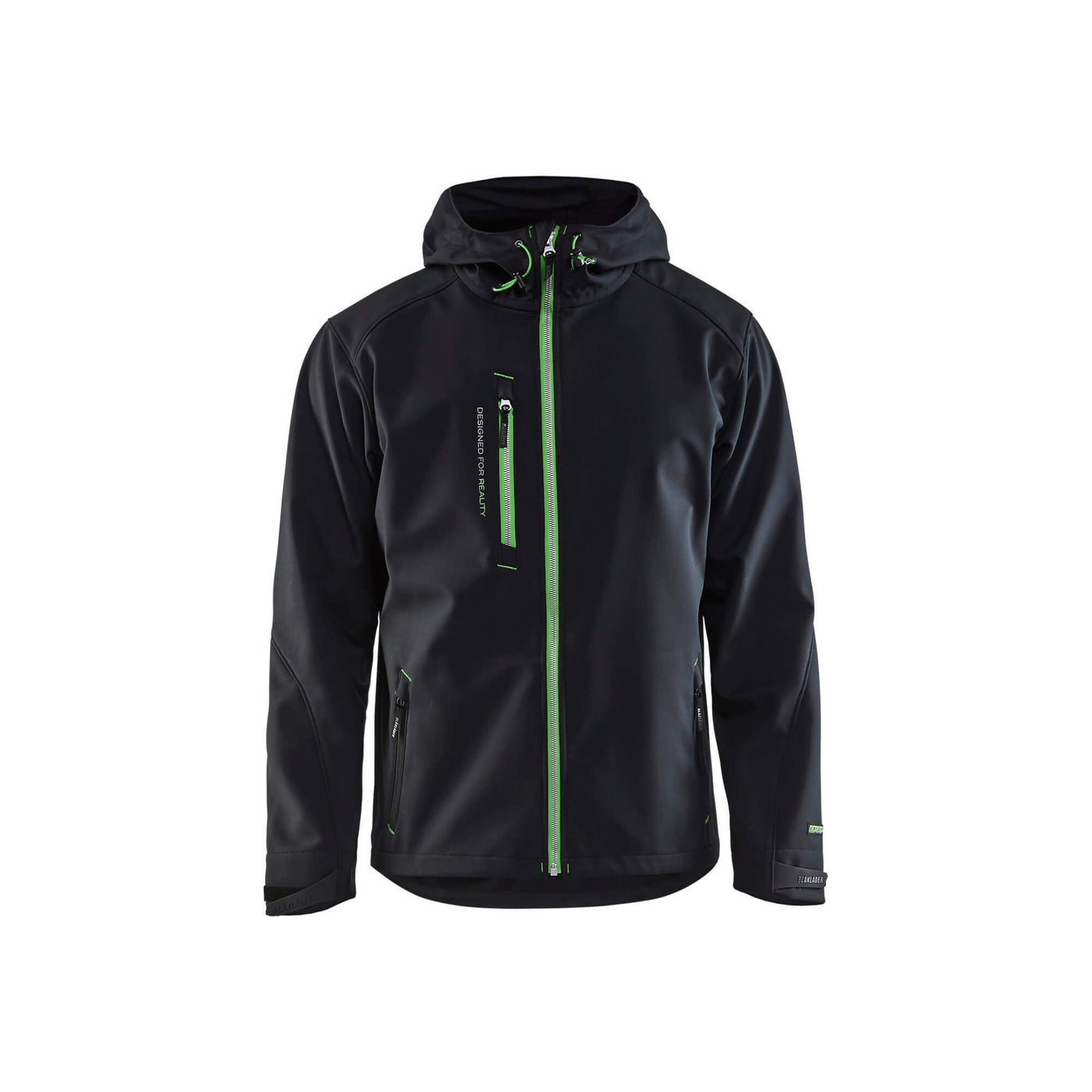 Blaklader 49492517 Pro Softshell Jacket Black/Green Main #colour_black-green