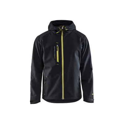 Blaklader 49492517 Pro Softshell Jacket Black/Hi-Vis Yellow Main #colour_black-yellow